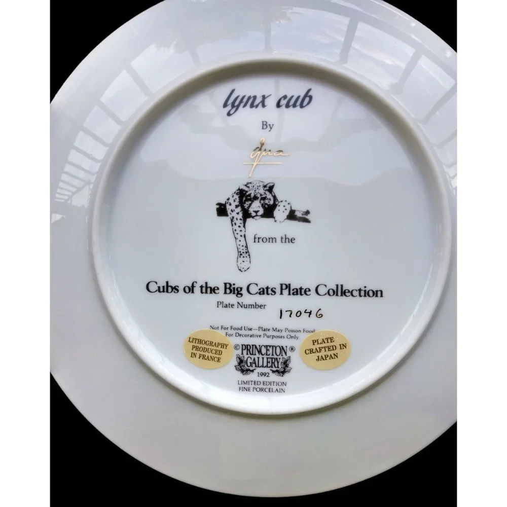 LYNX CUB by Qua, Princeton Gallery Limited Edition Plate Decor desk top or wall